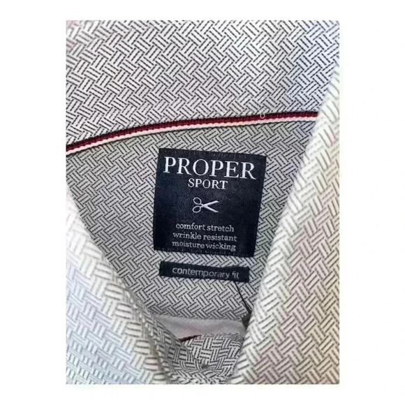 NWOT Proper Sport Light Blue Check Dress Men Shirt Size S. Slim - Picture 6 of 9